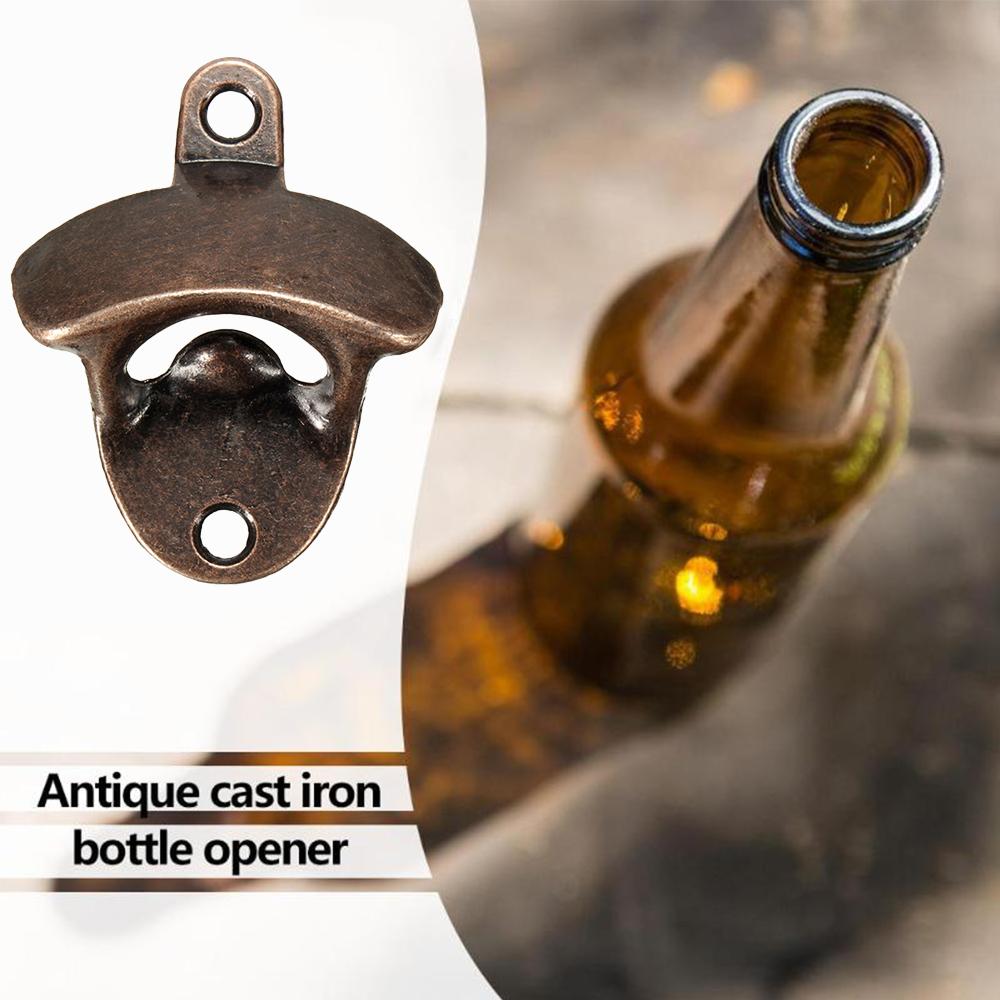 10PCS Zinc Alloy Wall Bottle Opener Kitchen Bottle Opener Retro Alloy Wall Mounted with Screws Party Antique Beer Bottle Opener