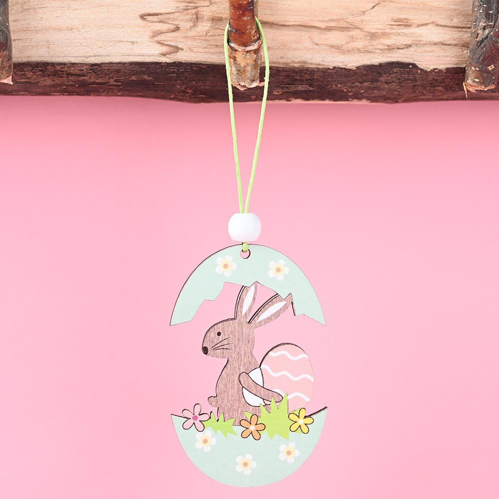 Easter Wooden Enchanting Hanging Decorations Including Cute Rabbit And Designs Chick