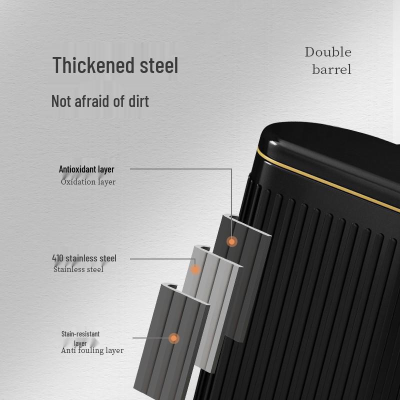 Stainless Steel Soft-Close Foot-Operated Trash Can for Kitchen, Living Room, and Bathroom