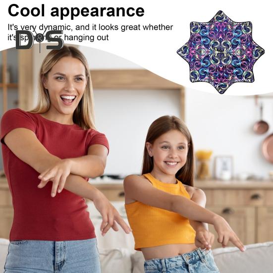 Flowstar Octagonal Scarf Juggling Toy for Beginners Double-Sided Print Cloth Fun Skill Toy Fingertip Rotating Flow Star Dapo Star Gift for Kids And