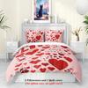 Valentinstag 3D Digitaldruck Polyester Dreiteiliger Bettbezug Bettwäsche Bettbezug Kissenbezug