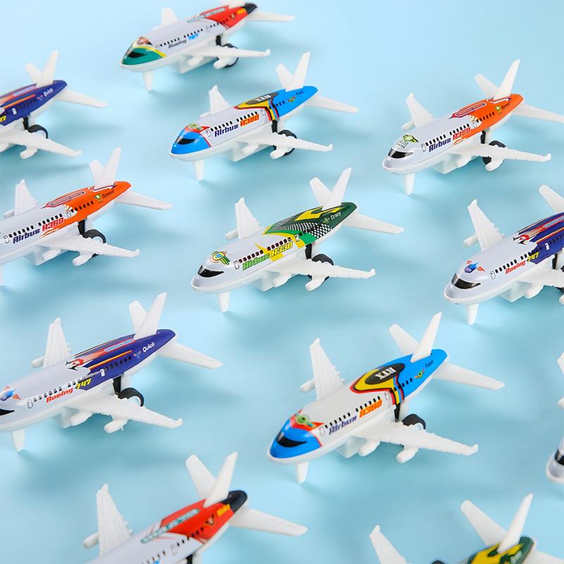 5Pcs Mini Alloy Metal Airplane Model Plane Diecast Fighter Skipper Aircraft Toy For Boy Pull Back Vehicles Christmas Gifts