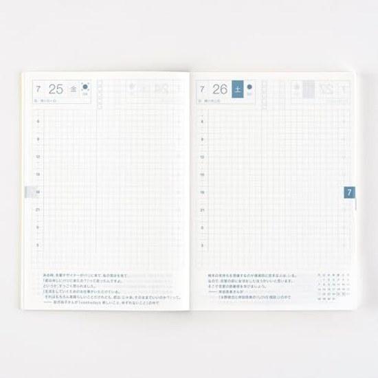 Hobonichi Techo 2025 Main Body Original avec A6 1 Page per Day (Second Half Only) July Monday Start