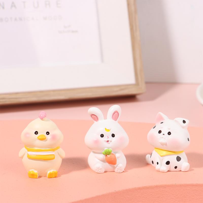 Cartoon Zodiac Color 3D Resin Doll Crafts Chinese Style Micro Landscape Bonsai Keychain Handbag Pendant Gift For Women
