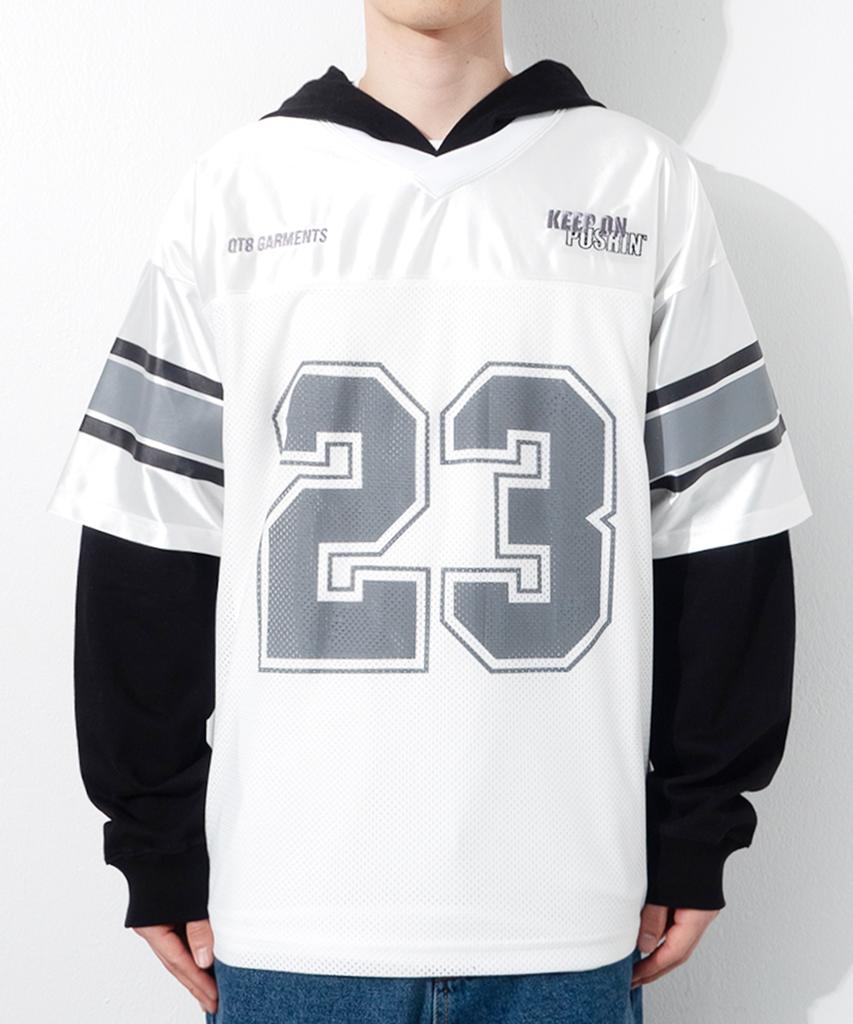 Oc Football Layered Hoodie Jersey (Ivory)