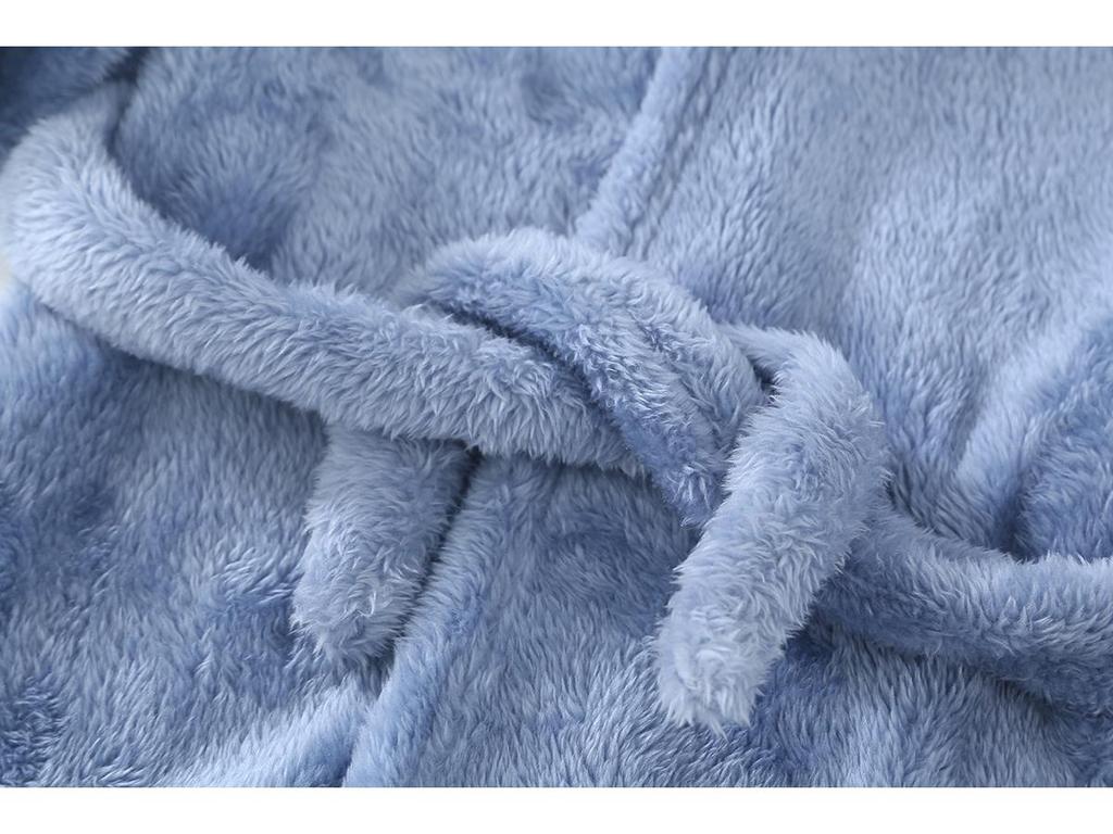 Children's Plush Cartoon Bathrobe - Boys' & Girls' Double-Sided Fleece Pajamas for Autumn/Winter