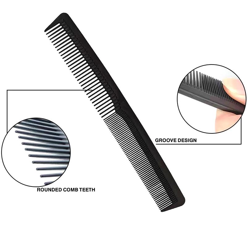 Black Professional Hair Cutting Comb Anti-Static Flat Head Cutter Comb Finetooth Haircut Brush Salon Tools Barber Hair Accessor
