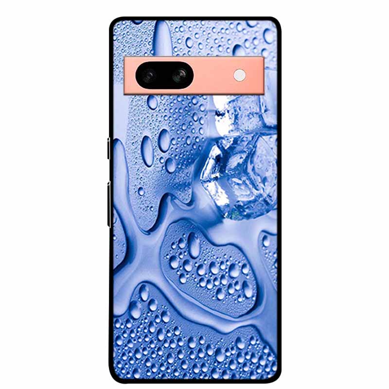 Per Google Pixel 7a 5G Custodia 6.1" Cover Fiori Bordo Nero Silicone TPU Morbida Cover Posteriore Per Google Pixel7a 2023 Custodia Telefono Fundas