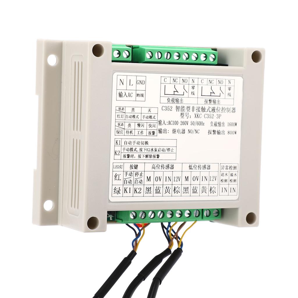 AC100 do 260V Automatyczny regulator poziomu wody XKC C352 3P Bezkontaktowy czujnik poziomu cieczy do zbiornika