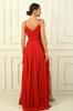 Women's Rope Strap Side Slit Lined Flounce Chiffon Long Dress