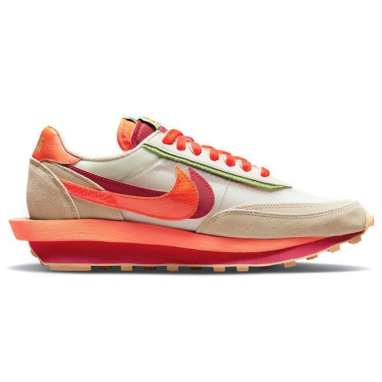 Nike Sacai X Clot X LDWaffle Net Orange Blaze Unisex Sneakers Deep-Red Green-Bean DH1347-100