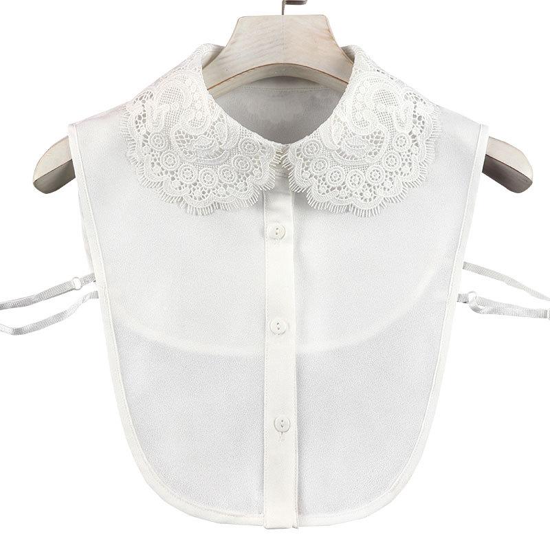 Women's Summer Korean Style Embroidered Chiffon Detachable Collar - Anti-wrinkle, Versatile Decorative Collar