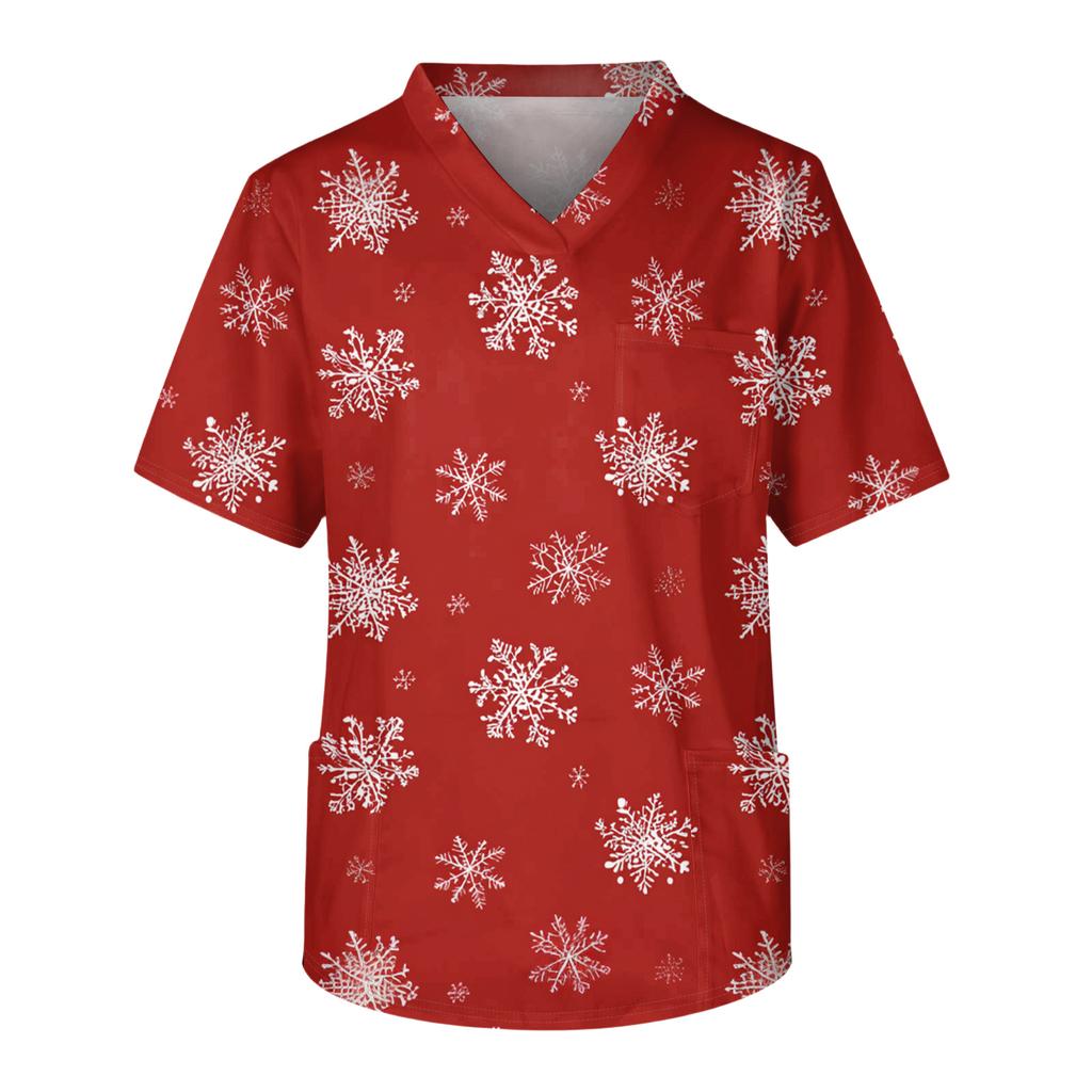 Men's Casual Short-Sleeved V-Neck Printed Front Pocket Top