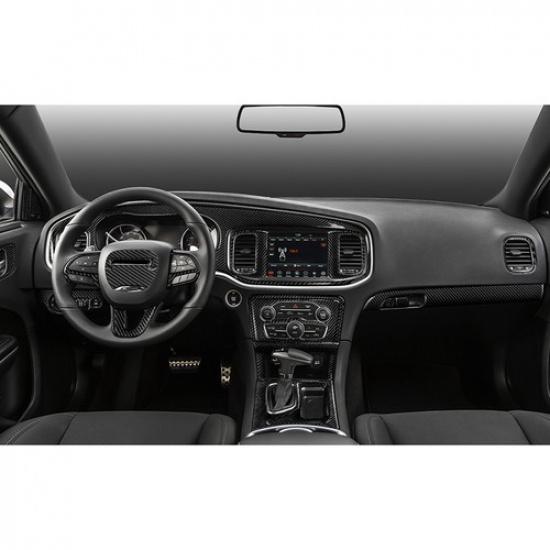 Carbon Fiber Inner Door Handle Bowl Cover Trim 4Pcs for Dodge Charger 2015-2020