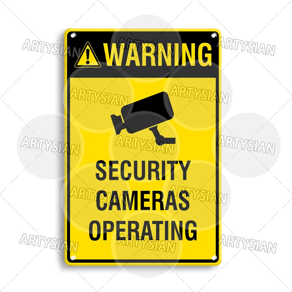 CCTV Surveillance Metal Sign Shop Security Plaque Camera Monitoring Shoplifting Warning Crime Deterren Safety Alert 24-Hour