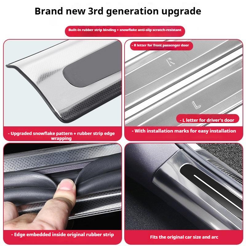 For Leapmotor B10 B01 B05 Lafa5 Car Stainless Steel Door Threshold Strip Door Welcome Steps Modification Protective Trim Strips