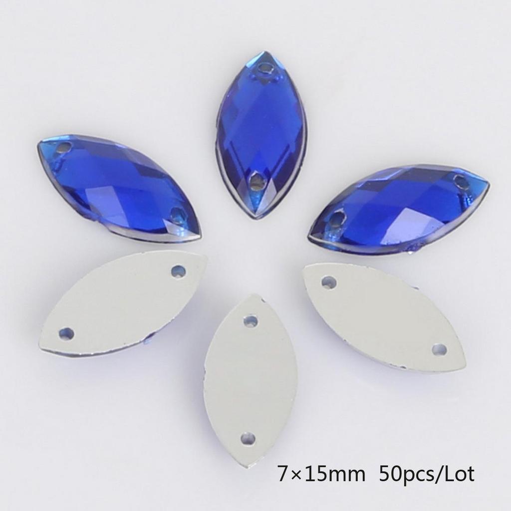 Round Multi-Faceted Acrylic Rhinestones: Double-Hole, Flat-Back Jewelry Accessories