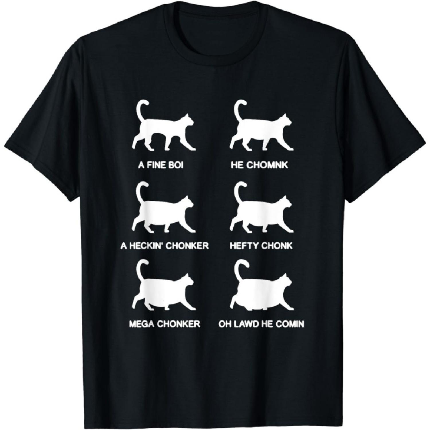 Figured Funny Cat Evolution T-Shirt Meme Chonk for Cat LoverT-Shirt XXXXXL разноцветный