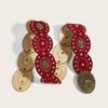 Wide Western Waist Belt Cow Head Buckle PU Leather Belt Ethnic Style Cowboy Belt  Casual Wear