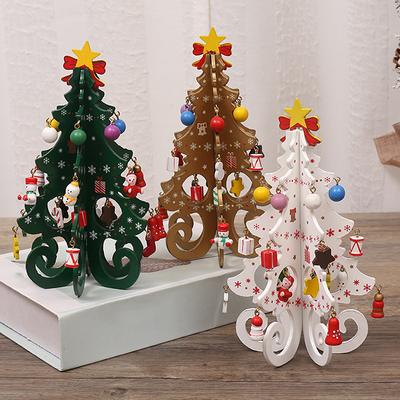 Creative DIY Wooden Christmas Tree Window Shop Mall Desktop Display Props Ornament Holiday Gifts Decoration Ornaments 2026