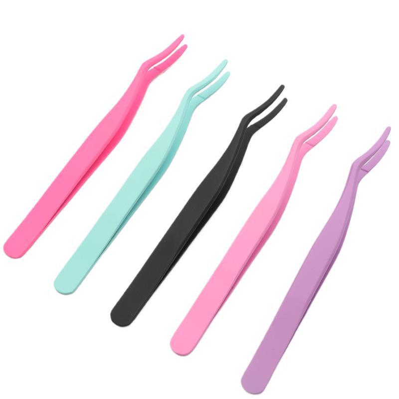 Stainless Steel Angled Eyebrow Tweezers: Multipurpose Makeup Tool for Eyelash Removal and Repair