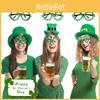 Stylish Green Plastic Glasses With Shamrock And Hat For St. Patrick's Day Festivities