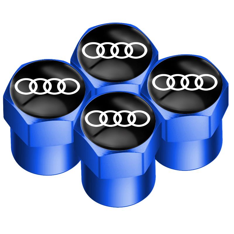 2026 4Pcs Car Wheel Tire Air Valve Caps Stem Cover with Color Brand Logo For Audi A3 A4 A5 A6 A7 A8 Q3 Q5 Q8 TT TTS Accessories