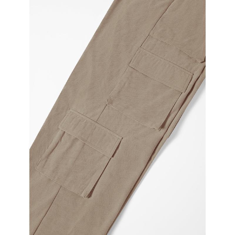 Women's Cargo Pants Spring/Summer New Wide-Leg Pants Casual Simple Tie-Waist Multi-Pocket Long Pants