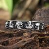 Retro Skull Cross Titanium Steel Ring Men Punk Fashion Gothic Hip Hop Rock Style Finger Ring Vintage Daily Jewelry Gift Accessories