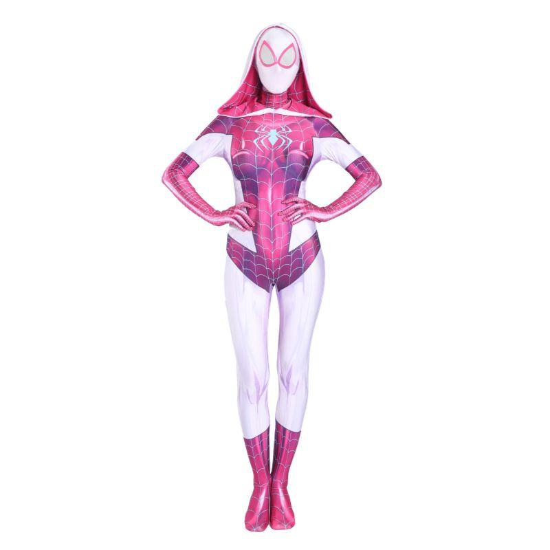 Stacy Spider Gwen Costume Venom Cosplay Girl Women Spiderman Halloween Jumpsuit
