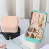2PC Mini Jewelry Organizer Display Travel Jewelry Zipper Case Boxes Earrings Necklace Ring Portable Jewelry Box Leather Storage