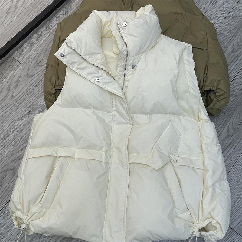 Down jacket autumn and winter new down vest stand-up collar thickened white duck down vest vest vest women