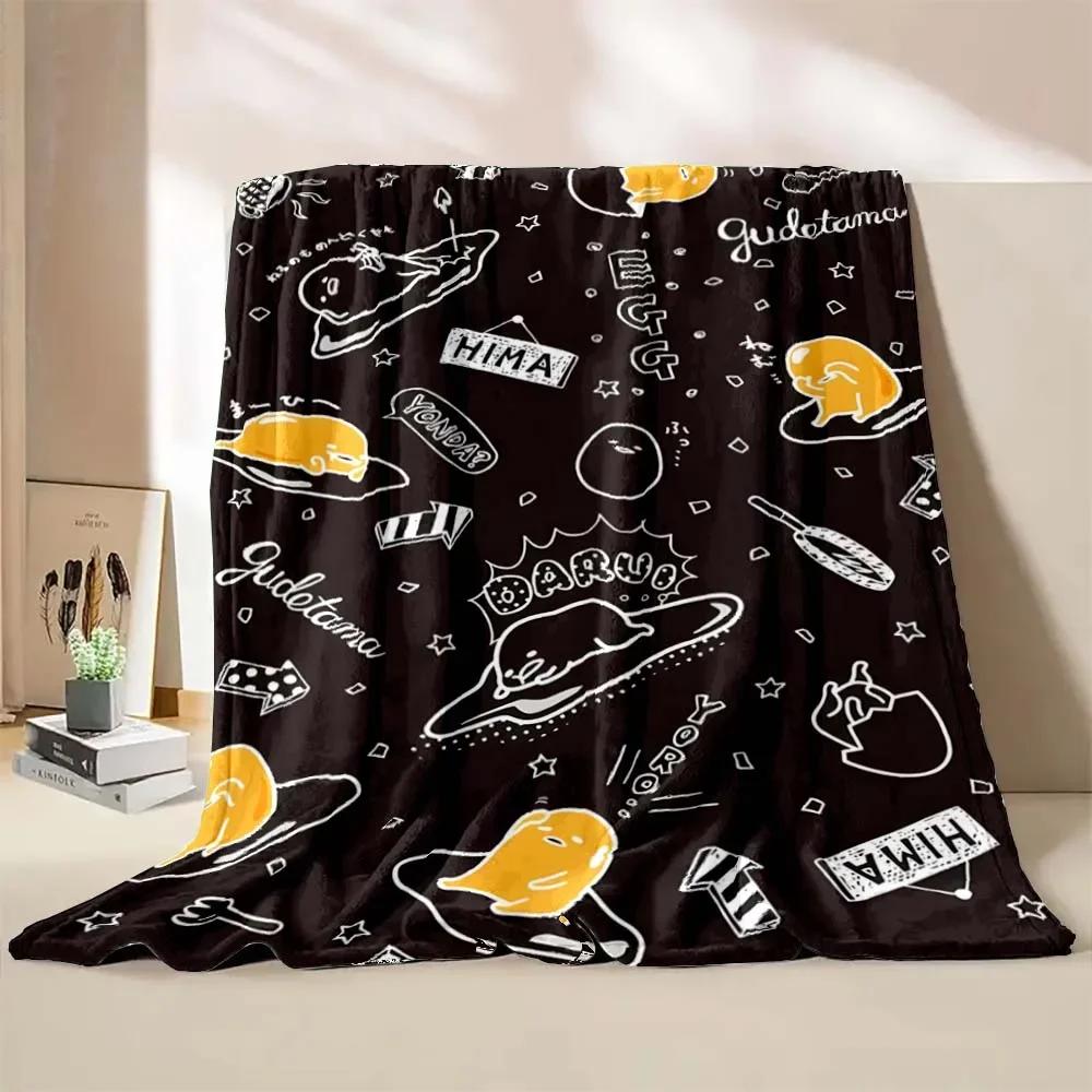 1PC Gudetama Egg Printed Blanket Children Adult Blanket Soft and Warm Bedding for Bed Sofa Outdoor Travel Cover Blanket