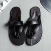 Fashion Men Flip Flops Big Size 47 Summer Men Shoes Italian Flats Casual Non-slip Beach Sandals Leather Flip Flop Slippers Flats Sandals