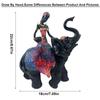 African Design Colorful African Elephant and Tribal Lady Figurines with African Tribal Totem, African Animal and Women Decor Art