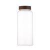 Barattolo di Stoccaggio Trasparente in Vetro Borosilicato con Coperchio in Legno di Acacia - Contenitore Ermetico per la Casa.