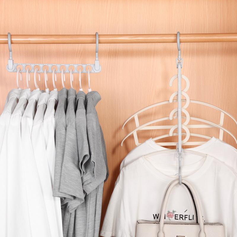 9 Hole Magic Hanger Creative Multi-functional Hanger Household Internet Popular Magic Storage Artifact Non-slip Drying Rack