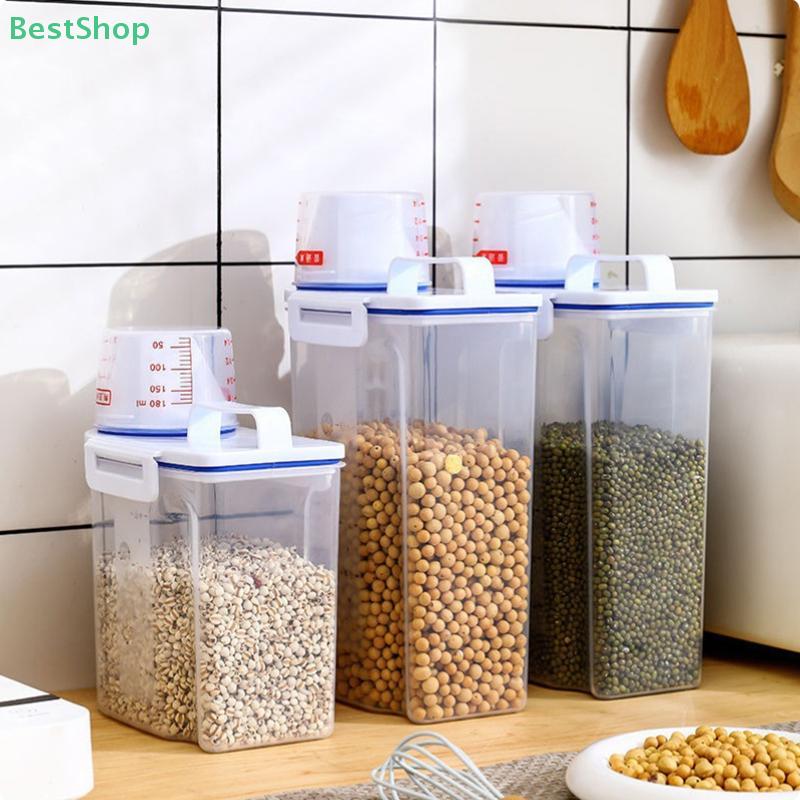Grain Storage Jar Sealed Rice Bucket Pet Food Container Kitchen Food Storage Sealed Jar Moisture-Proof