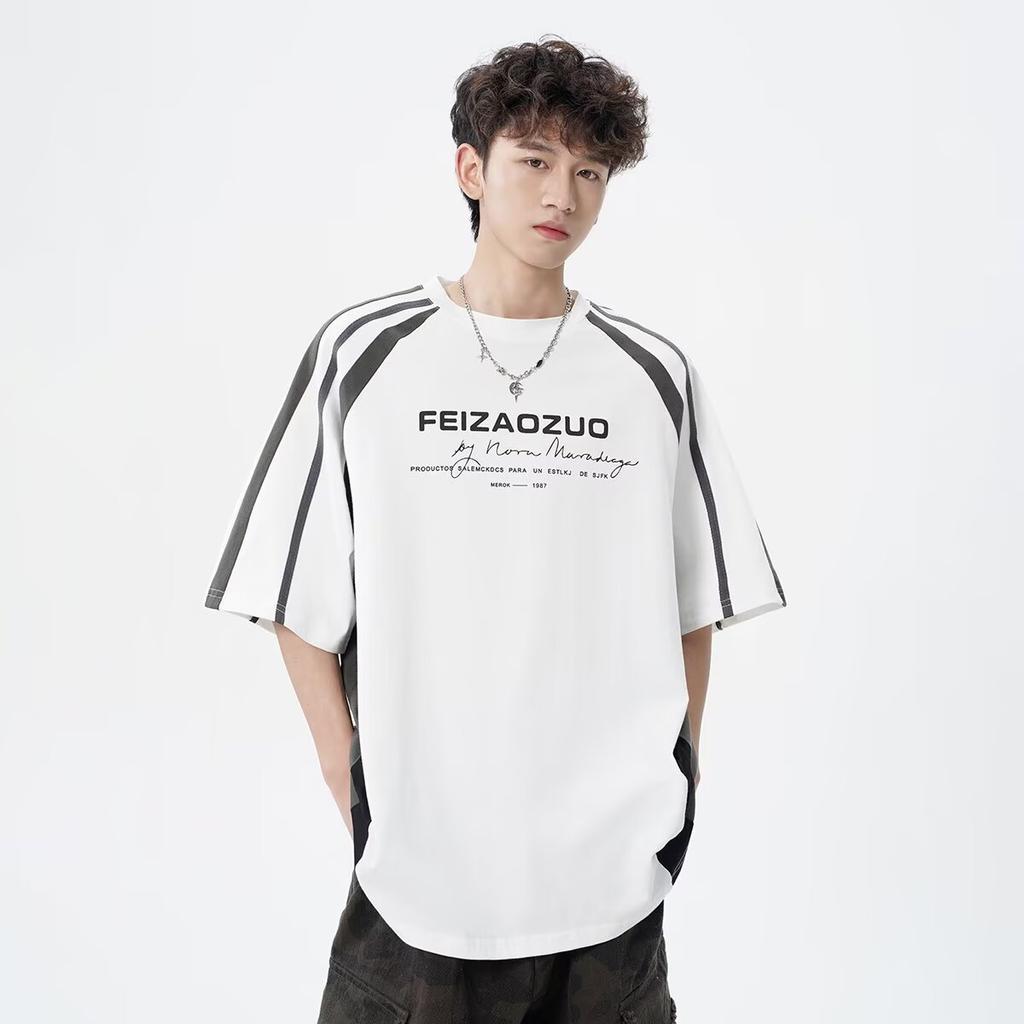 Short Sleeve T T-shirt Men's Fashion Brand Summer Loose Half Sleeve2025New Internet Hot Fashionable Ins Simple Printed Top