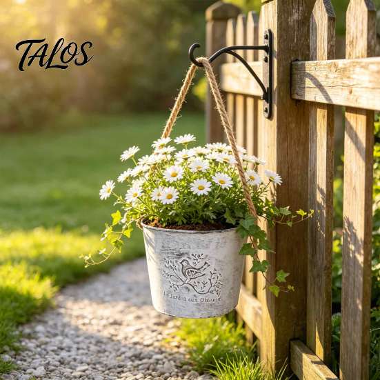 Kleine Cactus Pot Vintage IJzeren Wandhangende Plantenbak, Rustieke Vogel Metalen Bloempot met Touw, Verticale Tuindecoratie Emmer voor Terras Balkon