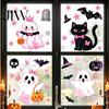 Room Halloween Decorations 2 Sheets Cartoon Ghost Window Cling, Spooky Decorative Removable Holiday Decor Glass Sticker, Waterproof Static Decal