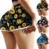 Women Printing High Waist Stretch Strethcy Leggings Sport Yoga Short Pants