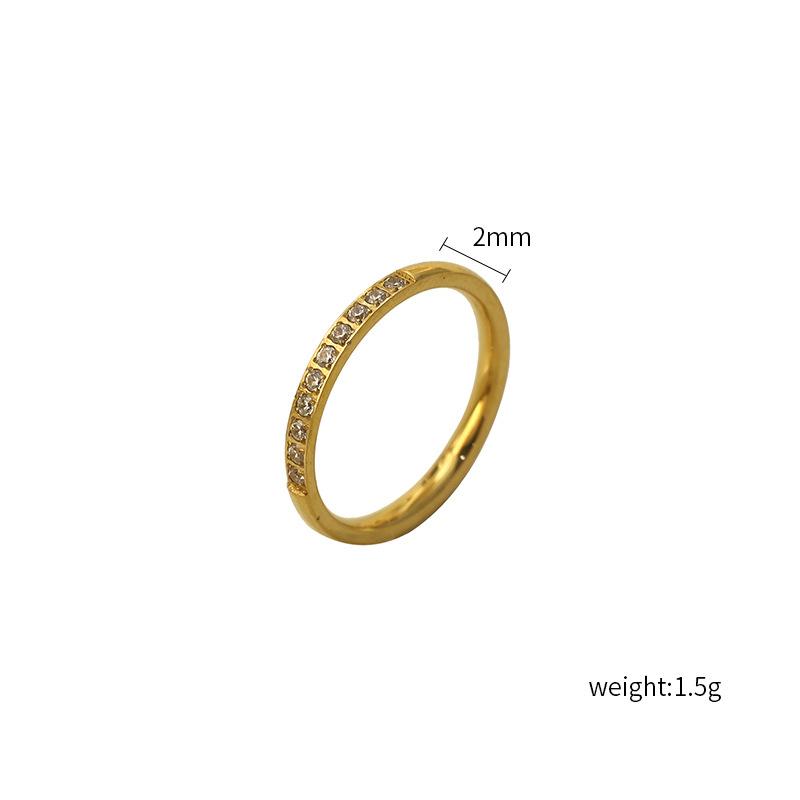 Light Luxury Simple Cnc Micro-Inlaid Ten Diamond Titanium Steel Ring For Women 316 Does Not Fade, Couple Pair Ring Tide Jewelry For Girls