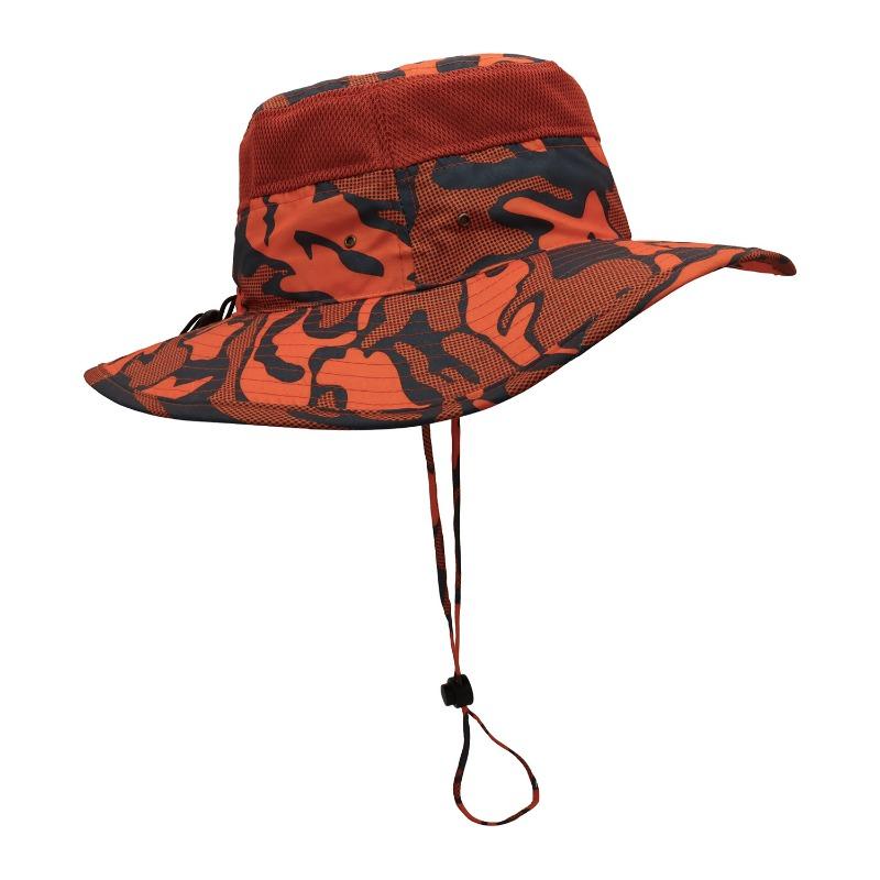 Tactical Round-brimmed Hat Outdoor Camping Hiking Sun Protection Hat Jungle Camouflage Bucket Hat Big Brim Visor Hat Man
