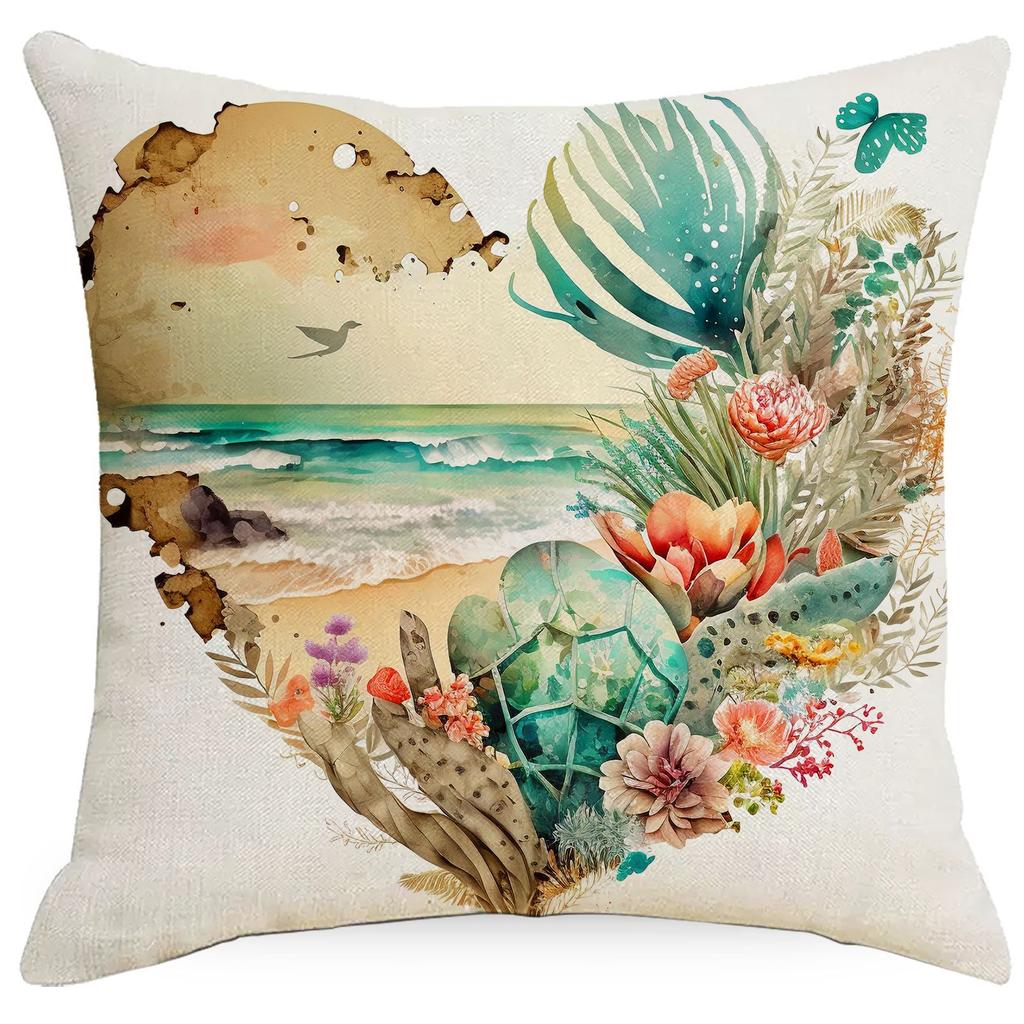 Summer Beach Scenery Pillow Case Sofa Living Room Pillow Case Home New Style