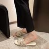 Summer New Xiaoxiangfeng Flat-bottomed Slippers Women Wear Spring Soft-bottomed Fairy Versatile Pearl Beach Sandals
