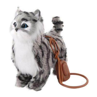 Robot Cat Electronic Plush Cat Singing Songs Dog Walk Electric Kitten Leash Control Music Cat Kids Children Animal Toy