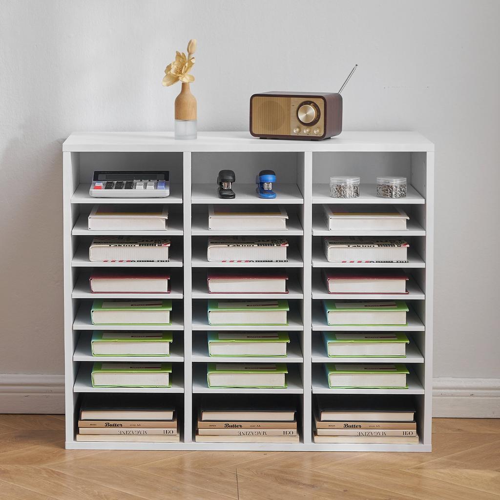 VEVOR Literature Organizer, 24 Compartments Office Mailbox with Adjustable Shelves