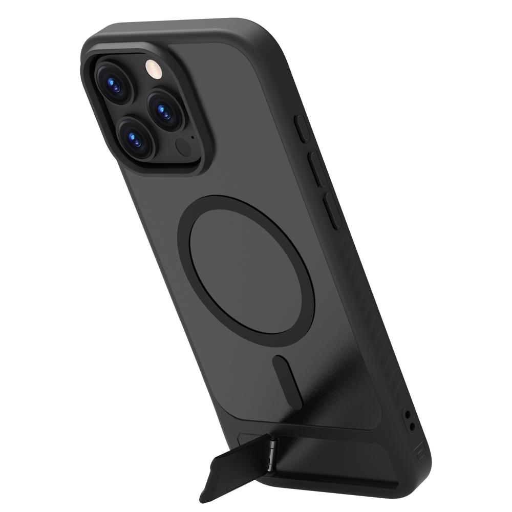 

LEREACH Le-Chic Series For iPhone 16 Pro Max Case Compatible with MagSafe Kickstand TPU+PC Phone Cover Black