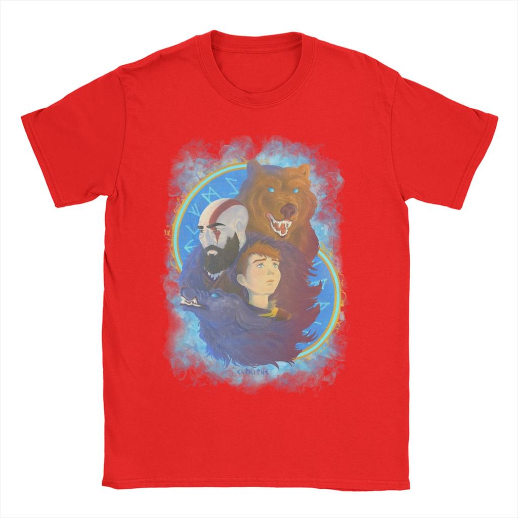 God of War Kratos Survive Game Unisex Women T Shirts Casual Tees Short Sleeve Round Neck TShirts Pure Cotton Plus Size Clothes